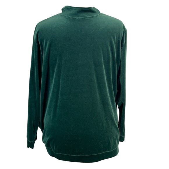 Blair Vintage Green Velour Floral Embroidered Zip Up Cardigan Jacket Women 2XL - Picture 4 of 9